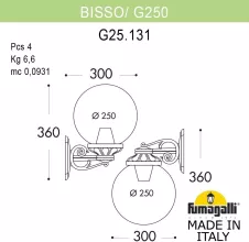 Fumagalli G25.131.000.VXF1RDN Настенный фонарь уличный 