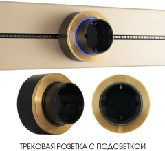 Трековая розетка Am-track-sockets-39 397952TS/ES Gold купить недорого в Крыму