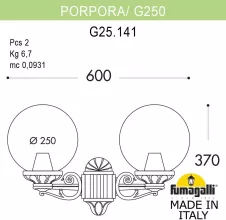 Настенный фонарь уличный GLOBE 250 G25.141.000.WZF1R купить недорого в Крыму