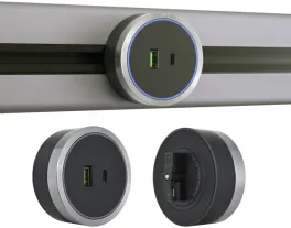 Трековая розетка Am-track-sockets 380066TS LED/USB-Type-C Grey купить недорого в Крыму