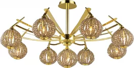 Люстра в форме шарика N-Light Lancaster 917-09-33 gold + brown crystal купить недорого в Крыму