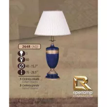 Интерьерная настольная лампа 264R 264R/1 AQ COBALT/GARNET CERAMIC - CREAM SHADE купить недорого в Крыму