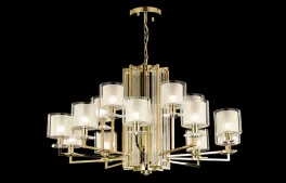 Подвесная люстра SP-PL10+5 GOLD/WHITE Crystal Lux Nicolas купить недорого в Крыму