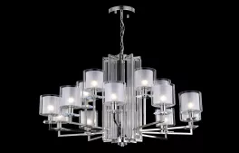 Подвесная люстра SP-PL10+5 NICKEL/WHITE Crystal Lux Nicolas купить недорого в Крыму