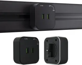 Трековая розетка Am-track-sockets 380022TS/USBx2 Black купить недорого в Крыму