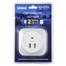 Uniel DTL-321 White/Sensor/2USB Ночник 