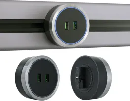 Трековая розетка Am-track-sockets 380066TS LED/USBx2 Grey купить недорого в Крыму