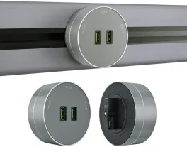 Трековая розетка Am-track-sockets 380011TS/USBx2 Grey купить недорого в Крыму