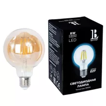 Лампочка светодиодная филаментная  E27-8W-G95-WW-fil gold_lb купить недорого в Крыму