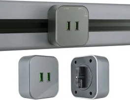 Трековая розетка Am-track-sockets 380022TS/USBx2 Grey купить недорого в Крыму