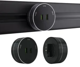 Трековая розетка Am-track-sockets 380011TS/USBx2 Black купить недорого в Крыму