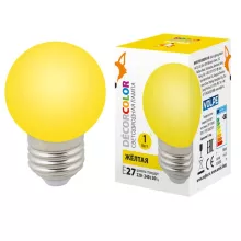 Лампочка светодиодная  LED-G45-1W/YELLOW/E27/FR/С купить недорого в Крыму